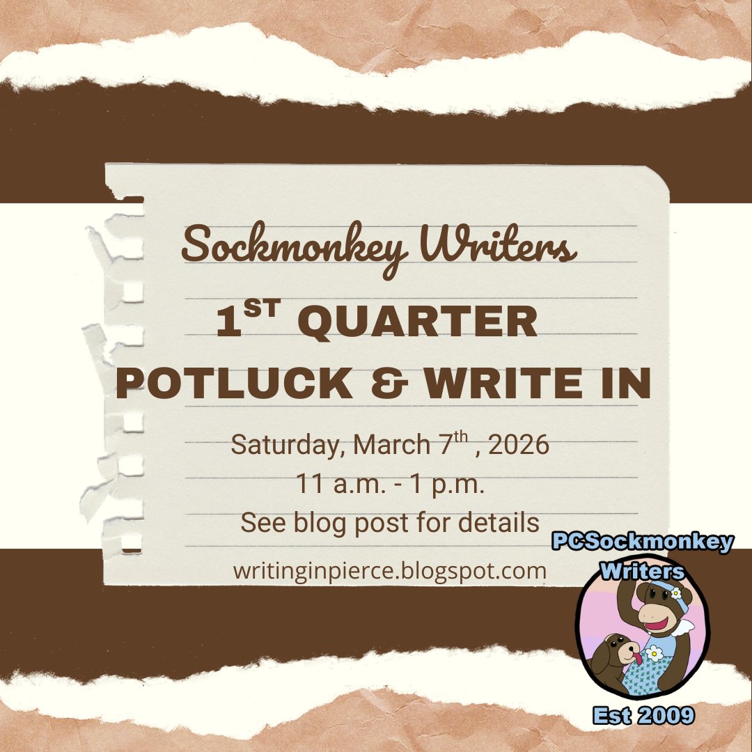 PCWriter2's tweet image. I know, two posts in the same day! 

Anyhow, wanted to be sure to invite you to our 1st quarter Potluck &amp;amp; Write In, Saturday, March 7th, 2026 from 11 a.m.  - 1 p.m. See the post with the same graphic for location and other details.

Hope to see you then!

 writinginpierce.blogspot.com/2026/02/announ…