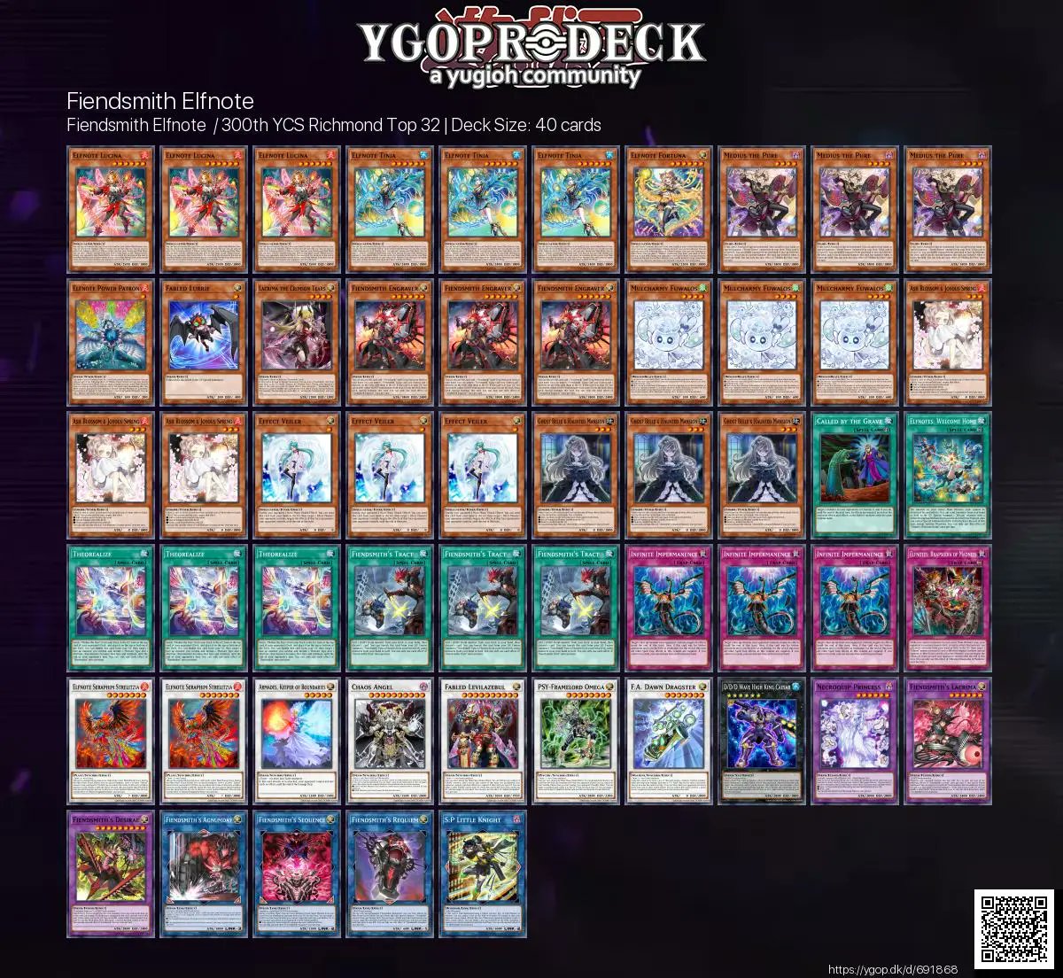 YGOPRODeck's tweet photo. Fiendsmith Elfnote  / 300th YCS Richmond Top 32 🏆

✅ https://t.co/ZeFaCAJ92U

#yugioh #yugiohtcg https://t.co/i8EktSjiw7