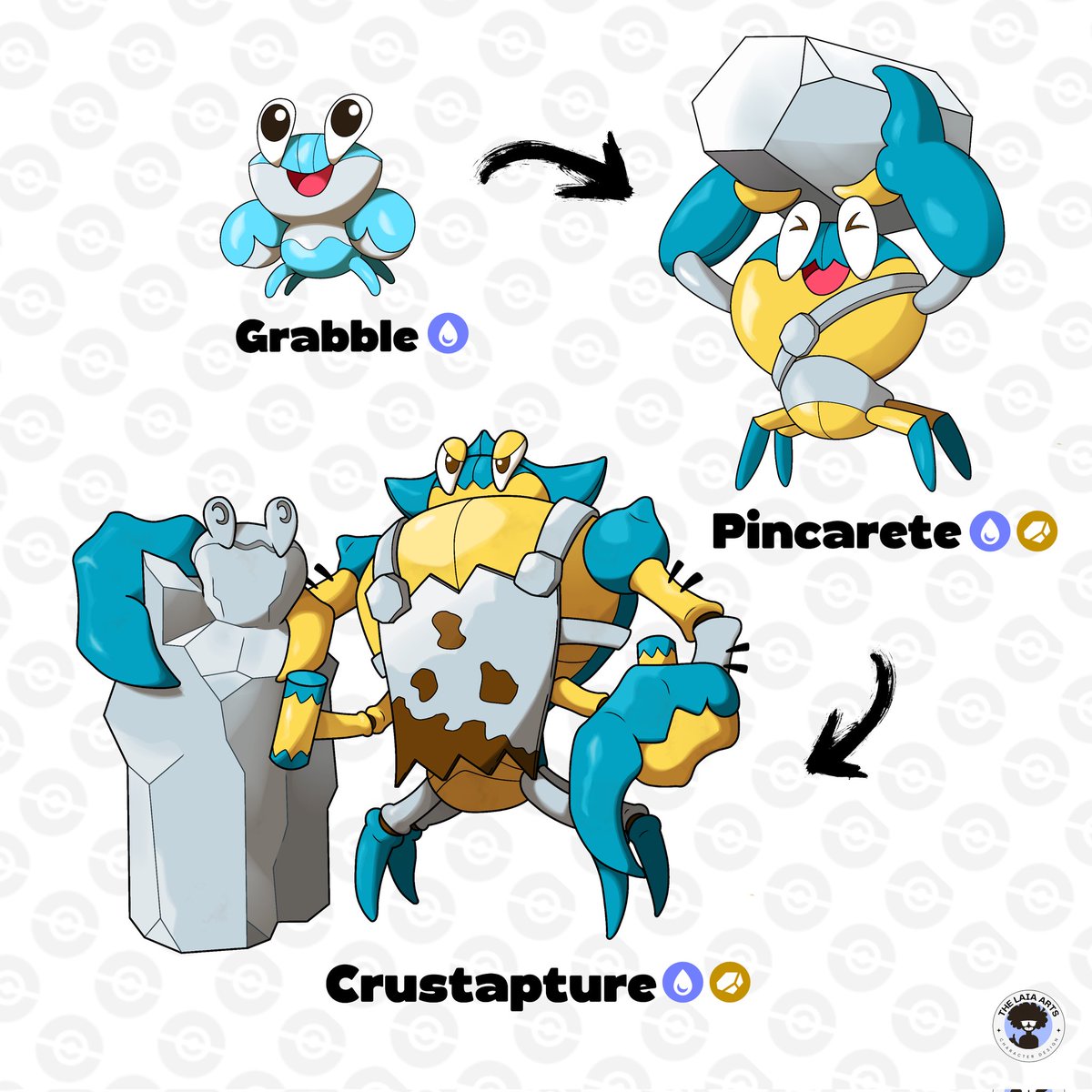 The_Laia's tweet photo. #Grabble 🦀💧💧

"Crustaptures are large and very strong, they sculpt great works of art, but their favorite are always grabble busts"

  Available for adoption ✨✨

#pokemon #fakemon #art https://t.co/dYTFE53FkK