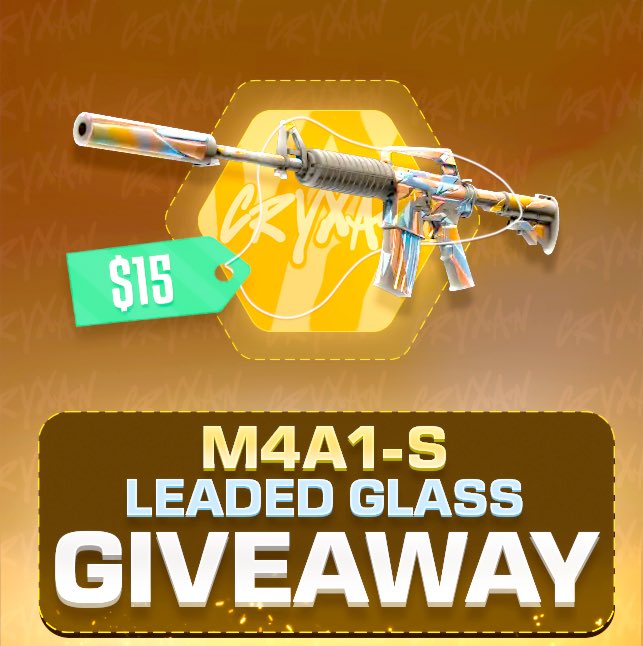 Cryxan_'s tweet photo. M4A1-S | Leaded Glass (15+$) GIVEAWAY🎉

Requirements:
✅Follow me: @Cryxan_
✅Retweet &amp; Like
✅Subscribe + Like: https://t.co/g4nd9Hp7O0 (Show Proof)
(Optional: Leave a comment)

Ends in 72 HOURS🔥

#CSGOGiveaway #CSGOGiveaways #CS2 #CSGO #csgoskins https://t.co/5rN4Tz6kDE