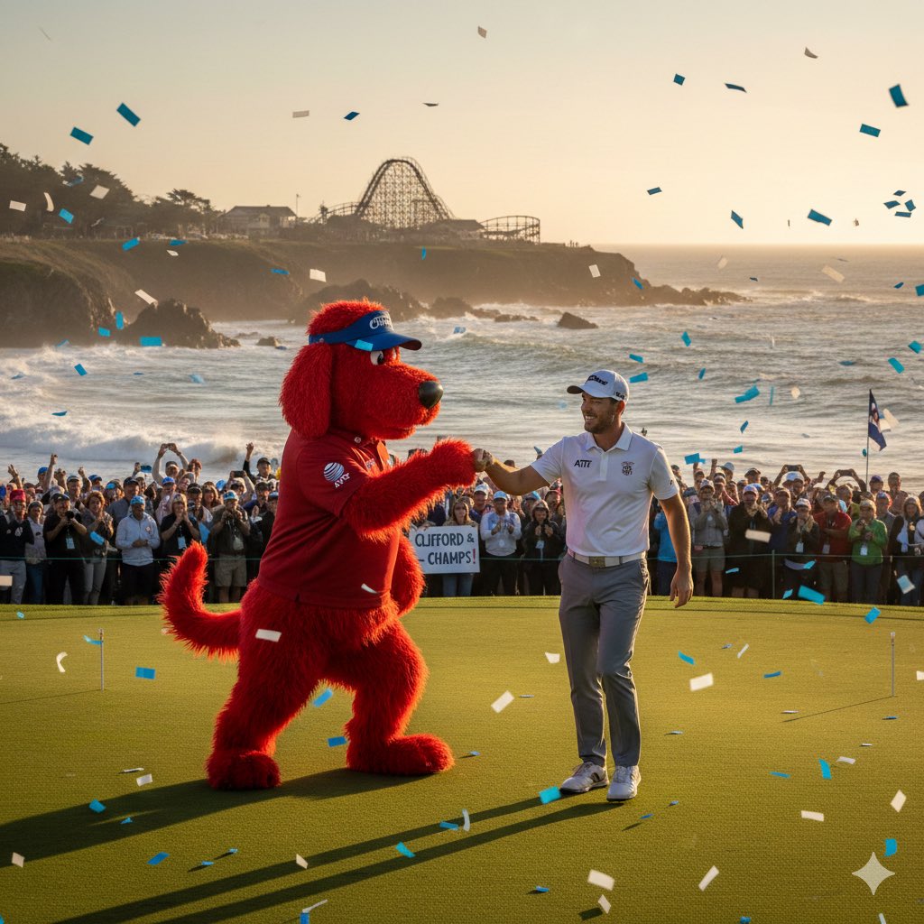 ArizonaBigRed's tweet photo. BIG SEPP DOES IT FOR THE BIG RED. AT&amp;T Pebble Beach National Pro-Am Champs!

… wait, what is that in the background?

@TheFFLInsider #THISTOUR #Format https://t.co/h58gUsGCLB