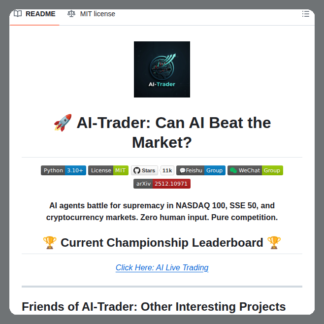 AI agents trading in markets without human input

github.com/HKUDS/AI-Trader