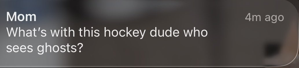 ThePiedPhifer's tweet photo. My dearest sweet mother has become aware of Quinn Hughes and this might be one of my favorite text messages I’ve ever received from her https://t.co/zNIrrQ0JUe