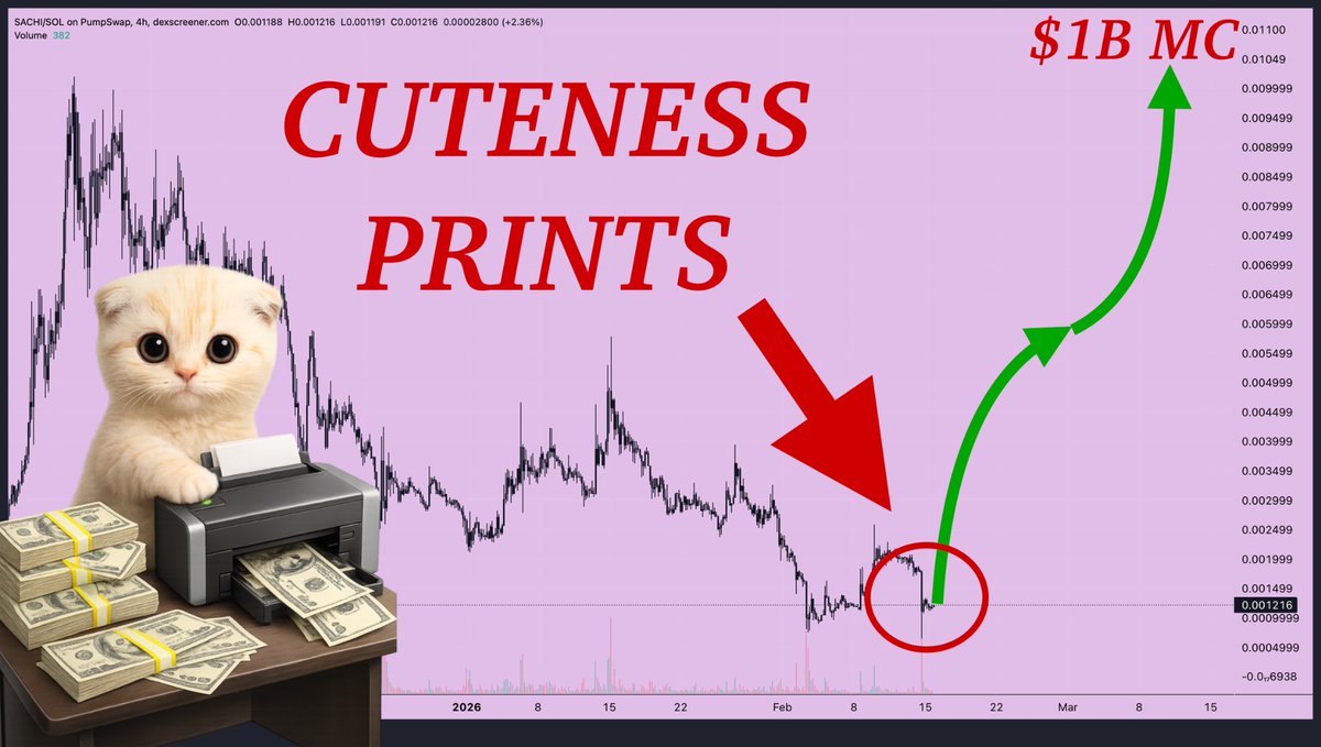 cute can be a weapon and $SACHI is proving it

$SACHI spent weeks getting everyone bored then dipped once more to shake out the shaky hands and now it feels like the spring is loaded

when $SACHI decides to move it wont ask for permission it will just print

$SACHI to 1b is not a