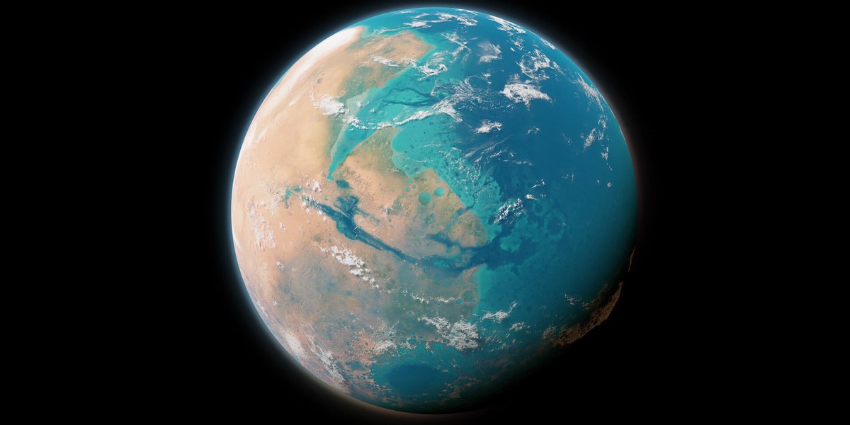 LornaFinman's tweet photo. This is what a terraformed Mars can look like by 2060. https://t.co/ePqP1OaEQj