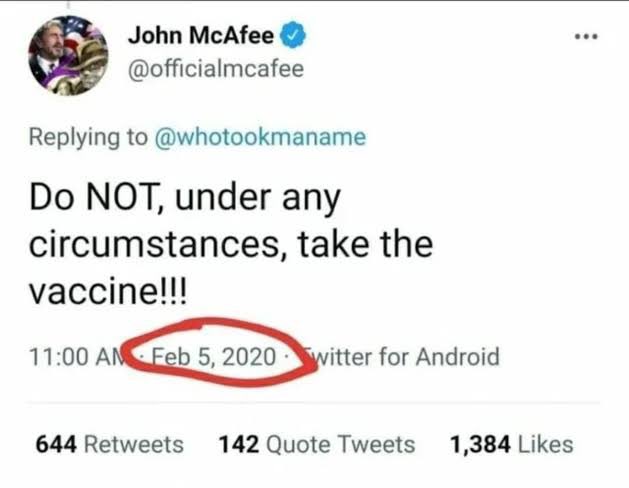 ALERT : They laughed at John Mcafee. But he had access to epstein emails &amp; all their global plans well before 2020.