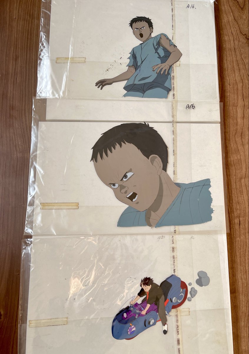 実家にあった『AKIRA』のセル画。かつて千舟町にあった松山シネマ