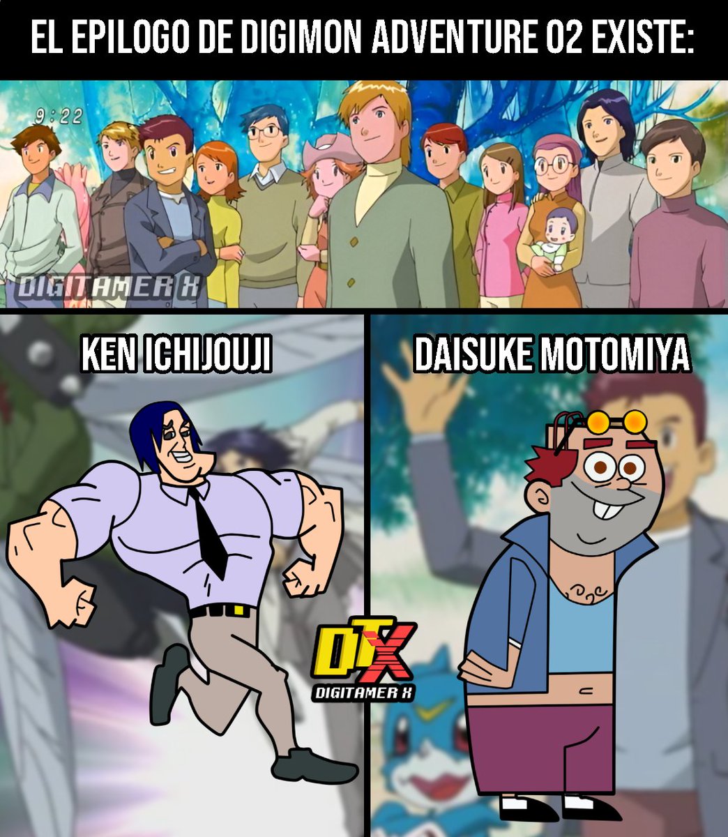 DigitamerX's tweet image. 😂 Ya se que Daisuke es millonario, pero Ken se ve tan feliz con una familia y un trabajo en conjunto a Wormmon como detective...

#Digimon #DigimonAdventure02 #DigimonAdventure