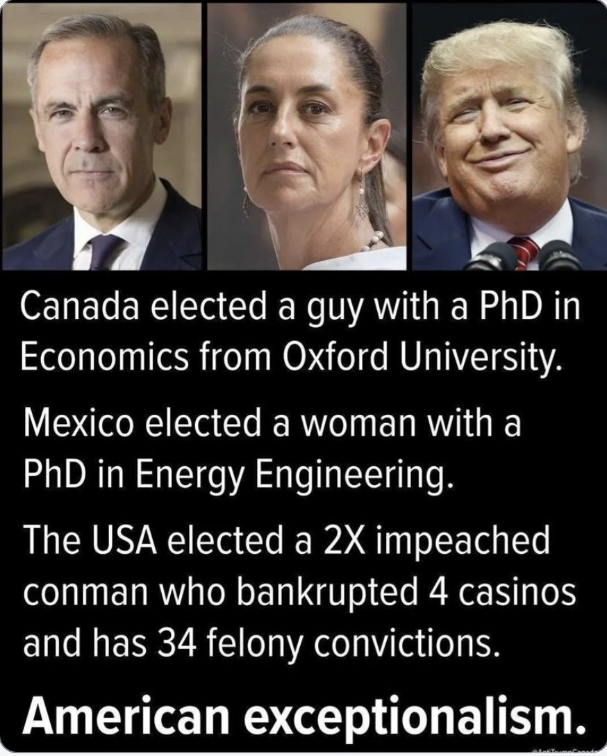 Canada chose very well.
Mexico chose very well.
What is wrong with you, USA?