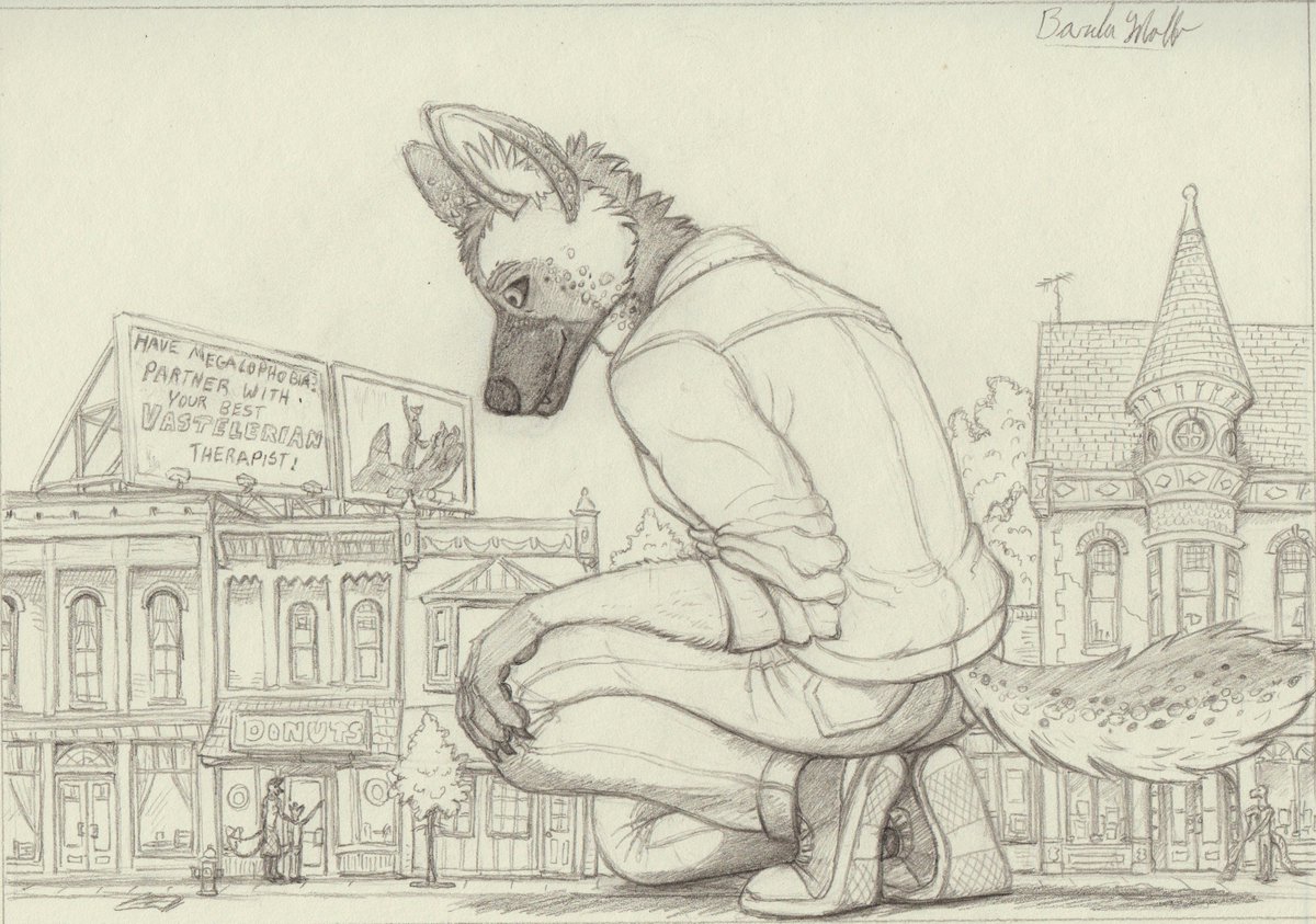 BardaWolf89's tweet photo. Commission for somebody. #gentlegiant #macrofurry #town #africanwilddog #oc https://t.co/PC7iXzYKhP