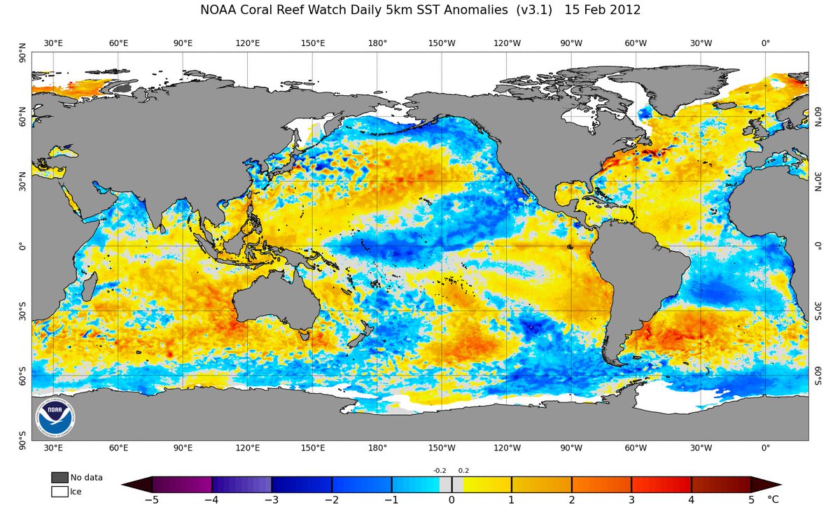 BrianBledsoe's tweet image. For reference, here is what the sea surface temperature anomalies looked like at the same time in 2012. STRONGLY cold/negative PDO signal with central based La Niña in progress. Wildly different from what we have right now...second graphic #cornbelt #AgTwitter