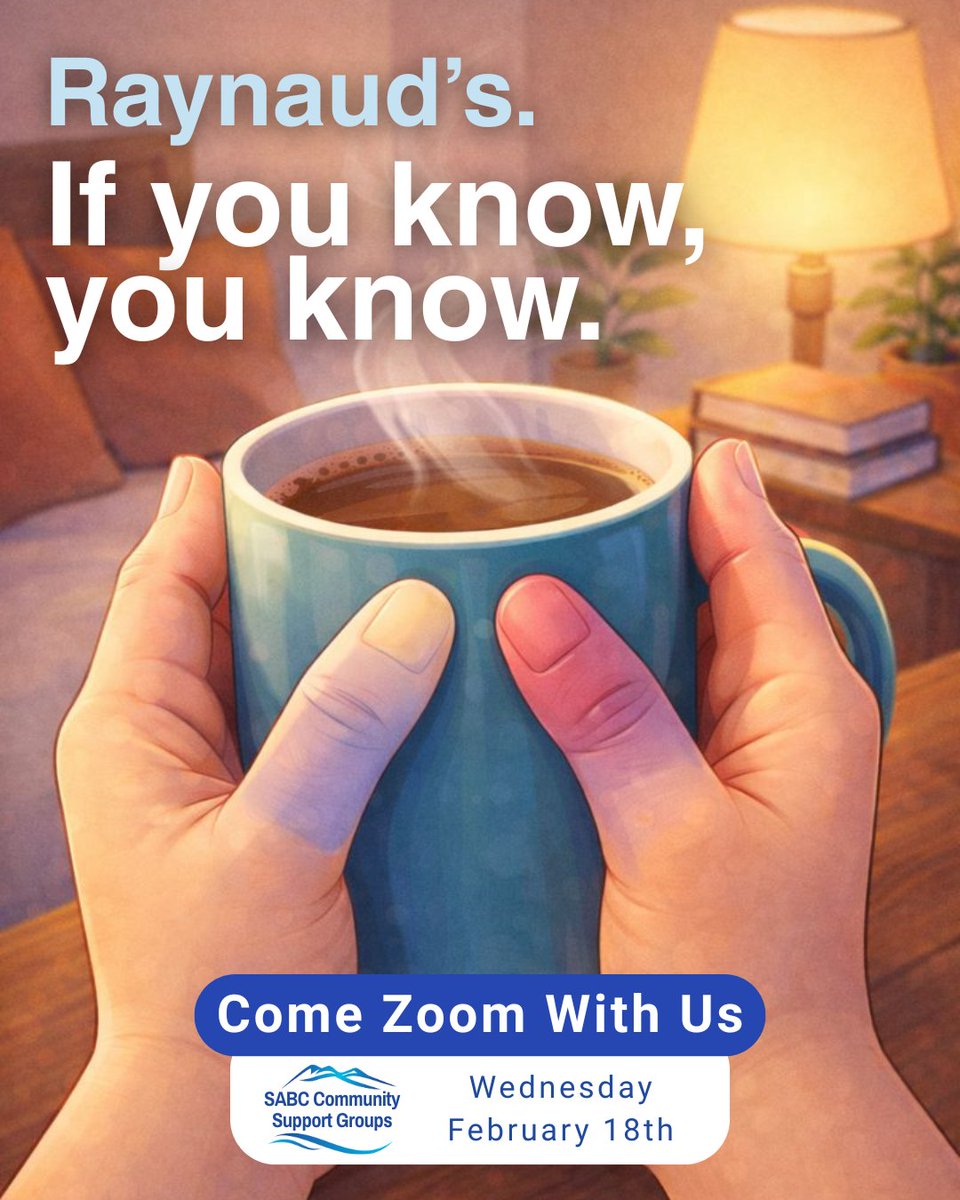 Register now!

Raynaud’s Phenomenon is often described clinically — but living with it is personal.

7–8 PM PST
Register: us06web.zoom.us/meeting/regist…

#HardWordHarderDisease #AutoImmune #ChronicIllness #Scleroderma #Raynauds #RaynaudsPhenomenon