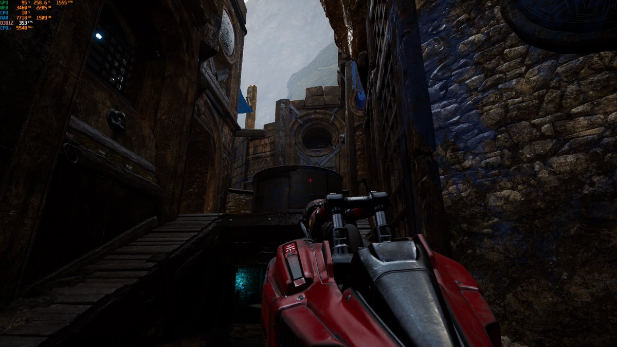 theredpix's tweet photo. #UnrealEngine #Vite I’ve just published #UnrealTournament Vite Tech Demo.  

The performance target is 4K Native 60 FPS for PS5 level hardware (6700/7600/2070) with #Raytraced Global Illumination, #Tessellation #SMAA  and Distance Field Ambient Occlusion + #SSAO and some meshes with no LODS. 

Image 1(Rtx 4080s 1440p native) Image 2 (rx 7600 4k native)

This is a big jump from UE5.7 that needs to lower rest down to 720p-900p to maintain 60fps with modern rendering features.

Download the Demo:  https://t.co/hSlxXwfhD0

Join: https://t.co/0otIbDumxs 
#gamedev #rendering
