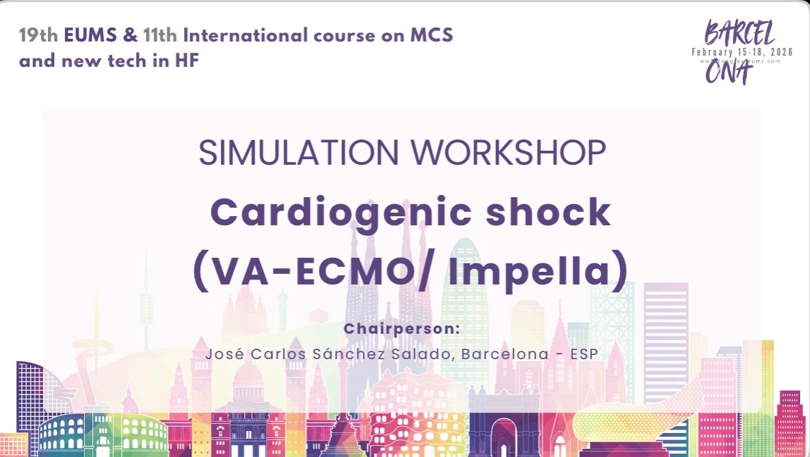 AngelHdez13's tweet photo. European Mechanical Circulatory Support Summit (EUMS) starts in Barcelona. Proud to host at @hbellvitge the simulation workshops on cardiogenic shock and post-operative LVAD management. Great opportunity to share knowledge and experience with professionals from around the world. https://t.co/gEspcHuP1o