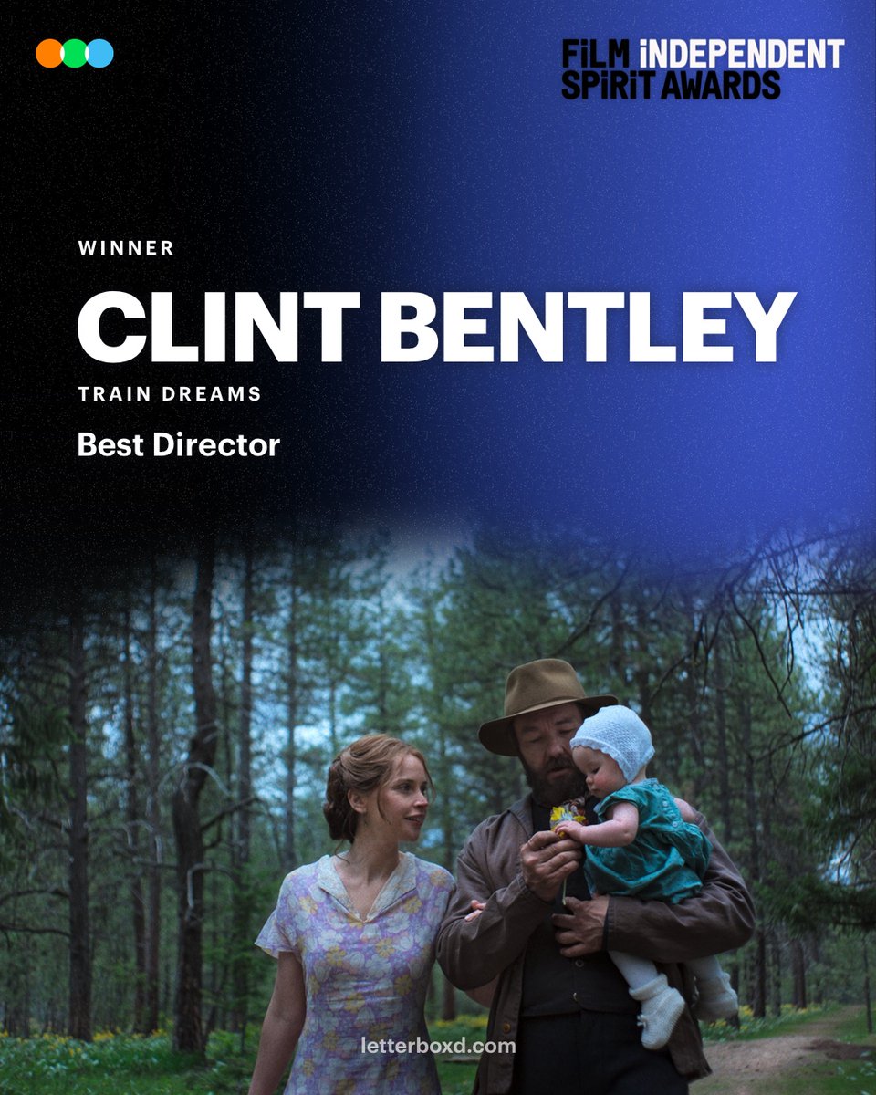 letterboxd's tweet photo. Clint Bentley wins Best Director at the #SpiritAwards for Train Dreams https://t.co/708miwaGA5