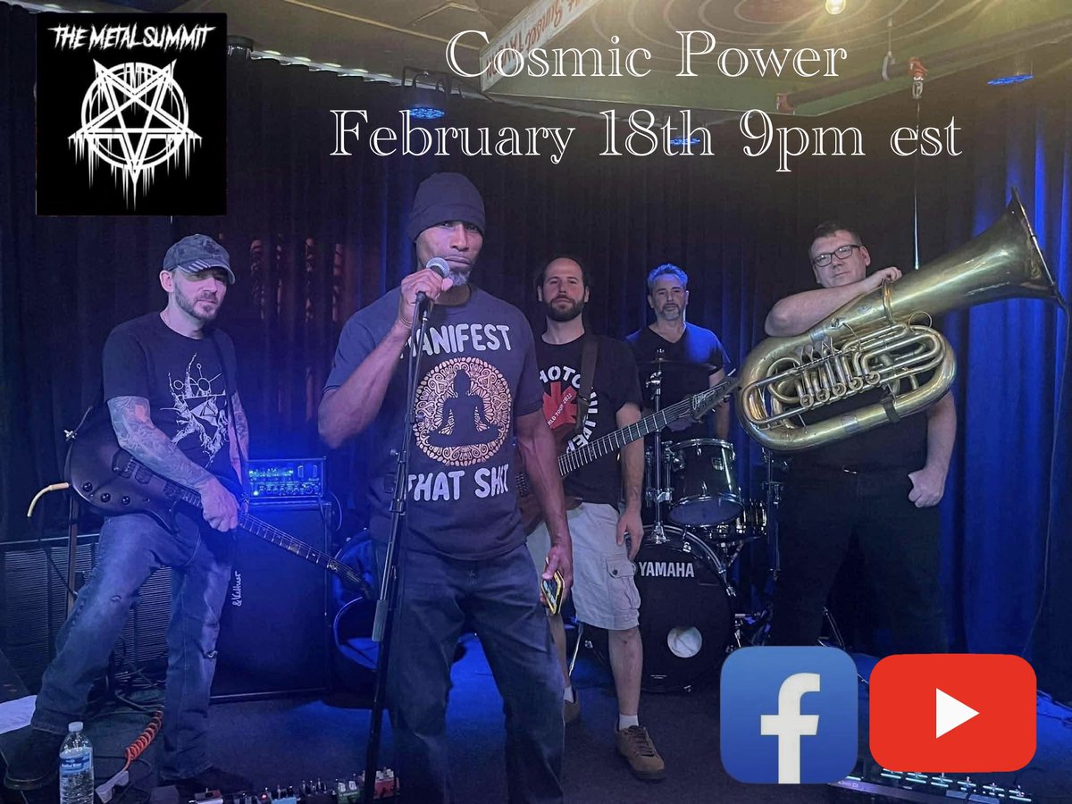 MetalSummit's tweet photo. Guest Announcement!!! The Metal Summit would like to welcome and express our excitement to have Cosmic Power this Wednesday night. LIVE on the TMS Facebook and YouTube pages at 9pm est. #tms #themetalsummit #salemvampire #justarocknrolljunkie #guestannouncement https://t.co/lAf7mcoN98