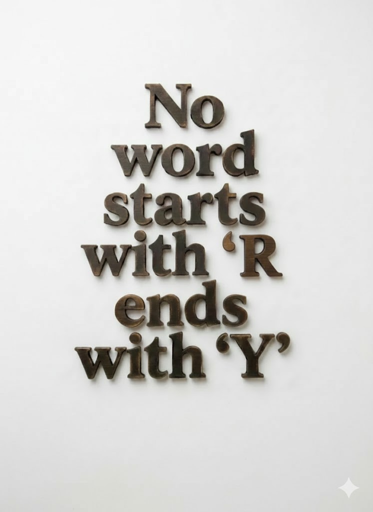 No word starts with '  R ends with 'Y
Prove me wrong????
