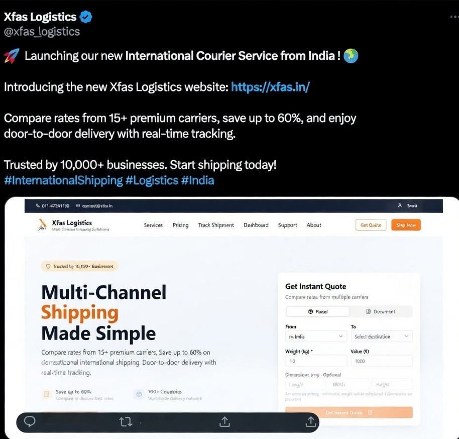 Xfas Logistics Private Limited tweet media