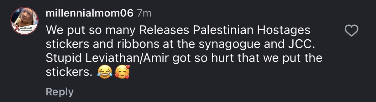 According to Aileen Tobias’s post, she purposely targeted a synagogue &amp; Jewish community center on Shabbat, which are both private property, to vandalize it with Pro-Palestine stickers &amp; ribbons.

But no problem <a href="/TorontoPolice/">Toronto Police</a> <a href="/TPSOperations/">Toronto Police Operations</a> are ok with it.