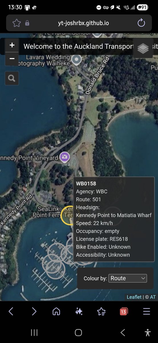 NZTransitBuzz's tweet image. #BusNews: @yt_joshtransit has shared the Alexander Dennis Enviro100 EV Demonstrator in service on Waiheke Island. It is currently on a trial with Waiheke Bus Company (Fullers360) and is numbered WB158.

This screenshot was taken on the yt-joshrbx.github.io/AucklandTransp… website.