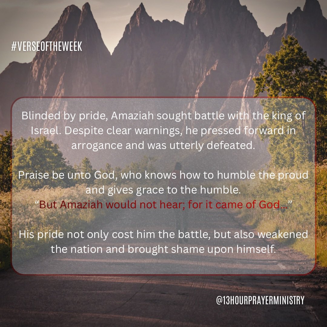 13HourPM's tweet photo. The Deception of Pride

Pride deceives us by twisting reality even how we see God.
When pride rules the heart, truth fades and humility disappears.
And when we lose sight of God, we start thinking too highly of ourselves.

#verseoftheweek #prayer #devotion #13prayerministry https://t.co/7tupWFvd0J
