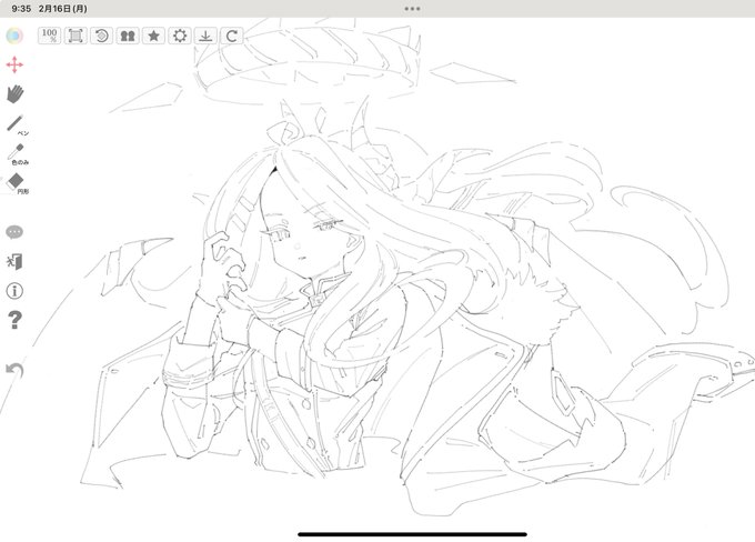 きのう描いてたヒナちゃん 情報量多い服がやっぱり描いててたのしい…