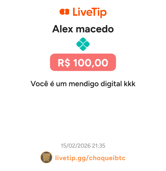 🚨LIVETIP: Mensagem enviada por Alex Macedo <a href="/amaced01/">Alex Macedo</a>.
R: Sim, meu professor na mendicância digital foi o <a href="/YohannHoff/">Yohann</a>  
Valeu pela donation!!!!!