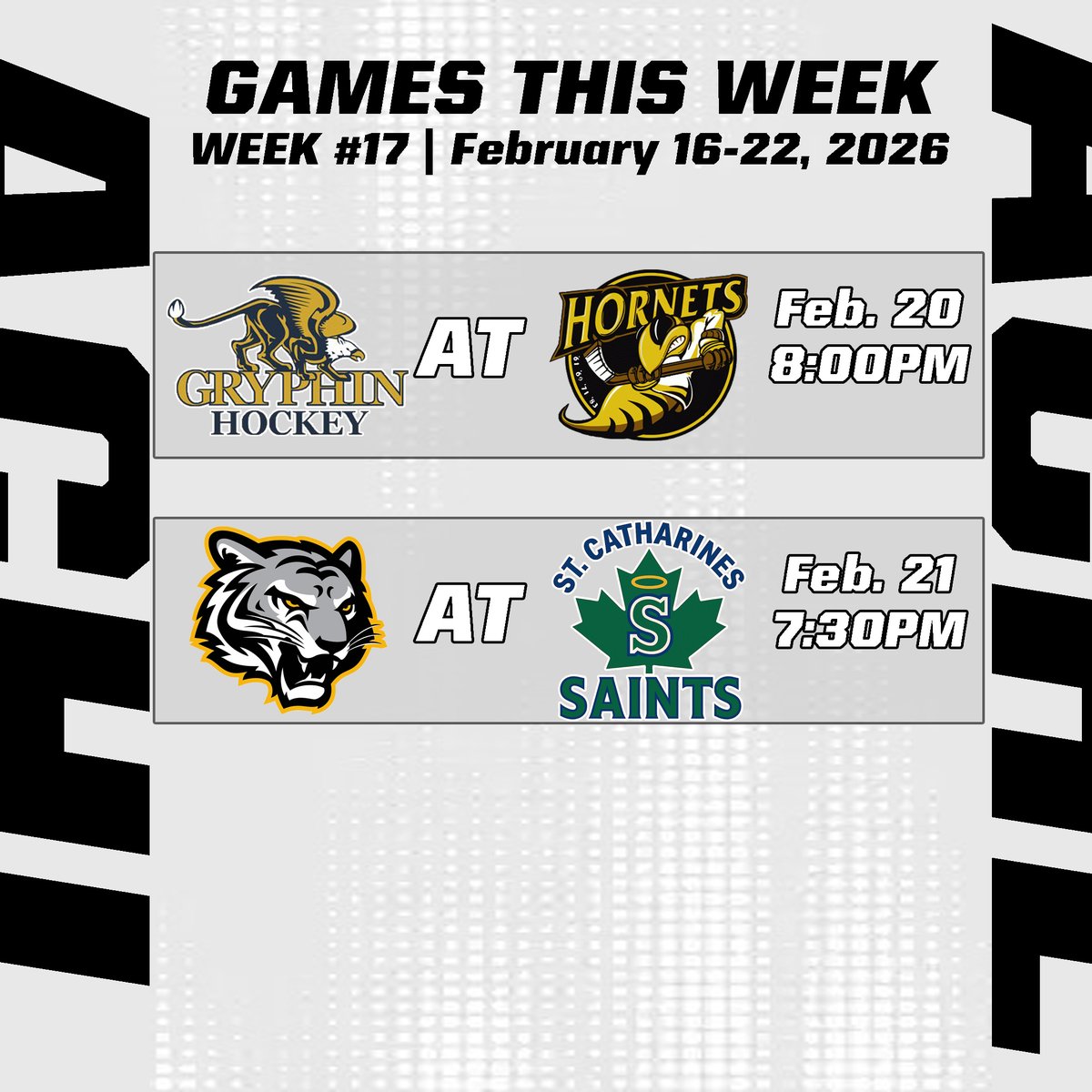TheACHL1890's tweet photo. It’s not just another week in the ACHL… It’s a playoff positioning showdown.
Every goal! Every save! Every shift! Matters!
Week 17 kicks off Monday and the standings could look very different by Sunday night.
Who’s ready for the pressure? 👀🔥
#ACHL #AllanCupHockey https://t.co/pHulRPoZxX