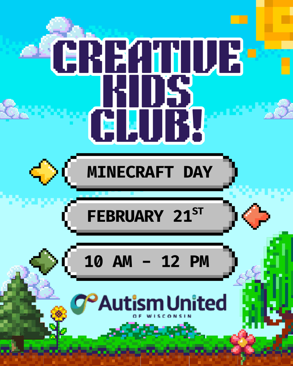 🎮 Calling all Minecraft fans! Join Creative Kids Club for theater, art, music &amp; fun. Sign up now: ckctosa.paperform.co #milwaukee #minecraft #autism