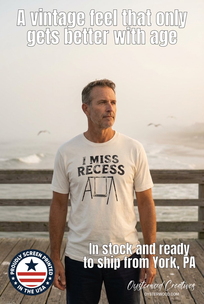 Oysterwood_'s tweet image. Foggy coast. Soft cotton, relaxed fit—“I Miss Recess” hits bold in dawn light. Hand screen-printed in York, PA. $17.95. #nostalgictee #handprinted #softcotton

Shop here:  oysterwood.com/product/funny-…