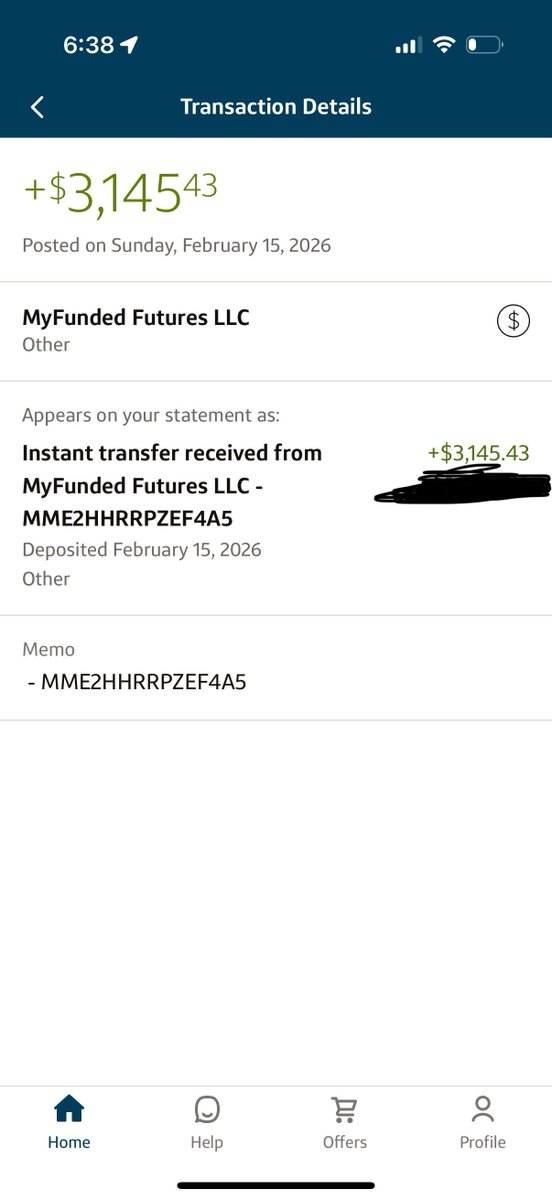 harveyZaneProp's tweet photo. Bounced back and doubled up. 

First My funded futures payout hit the bank. 

Love that they use plaid and I don’t have to worry about the rise fees https://t.co/TQWco8GZ9f