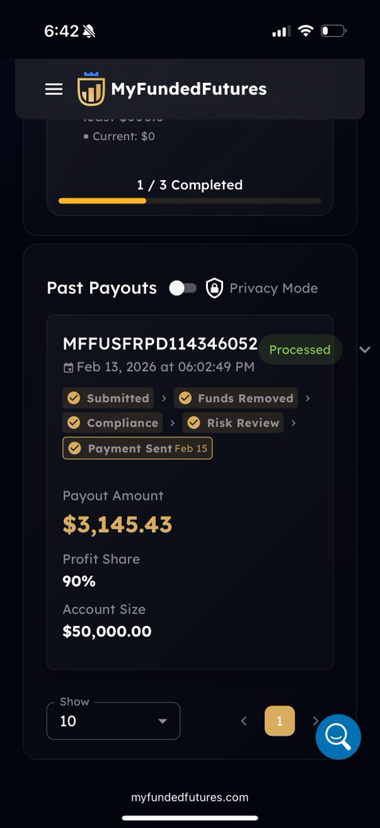 harveyZaneProp's tweet photo. Bounced back and doubled up. 

First My funded futures payout hit the bank. 

Love that they use plaid and I don’t have to worry about the rise fees https://t.co/TQWco8GZ9f
