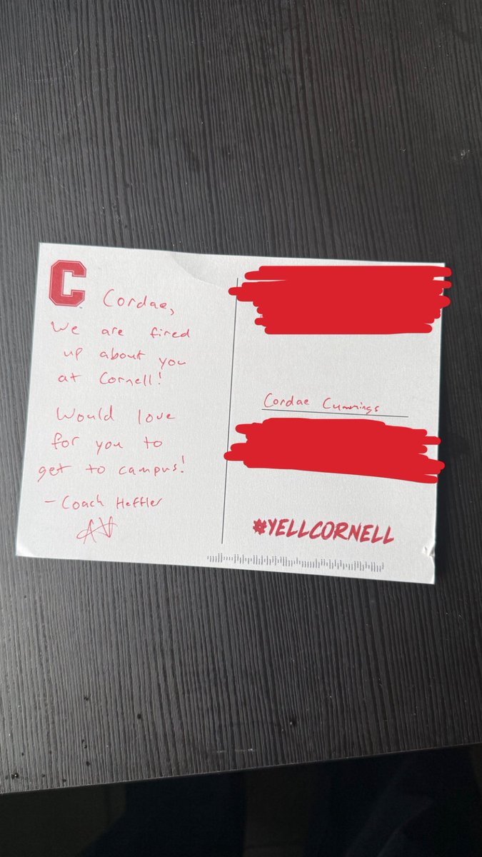 Cordae_3's tweet photo. Thank you @Coach_Heffler for the note in the mail!! @BigRed_Football https://t.co/4zbLKx4iF9