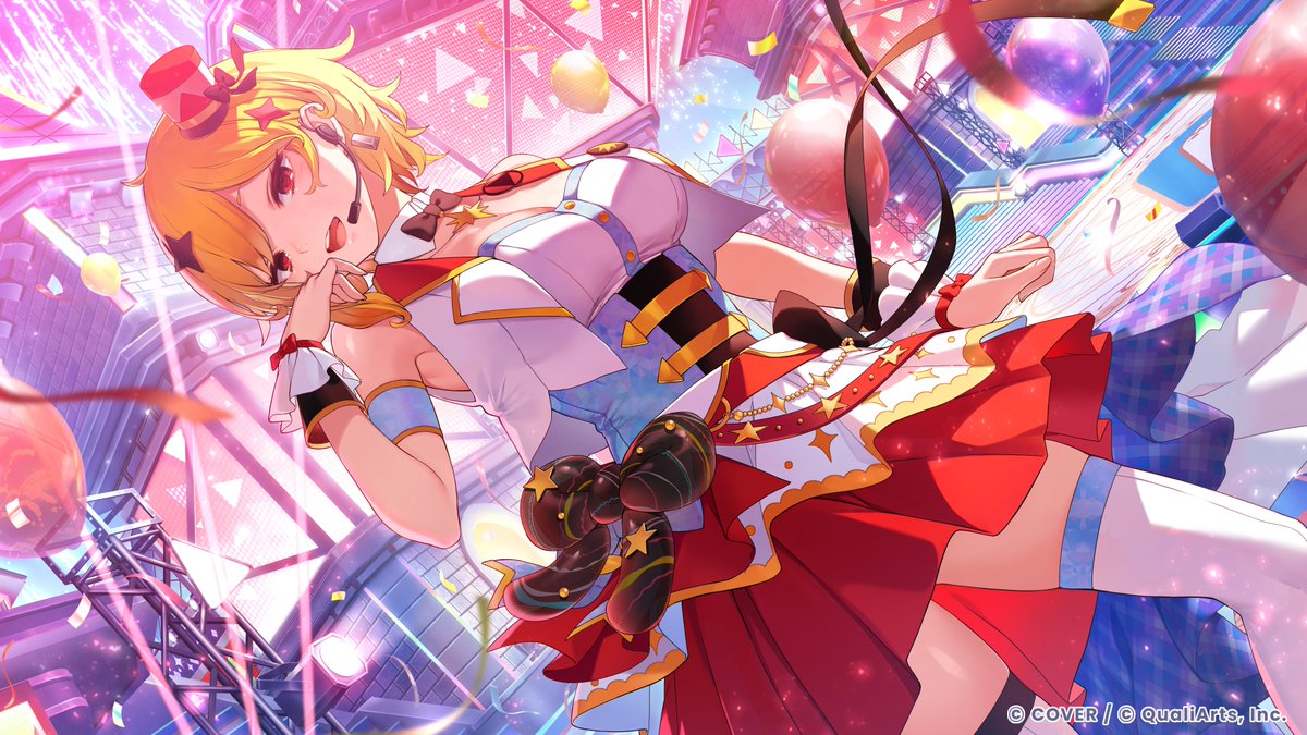 holo_dreams_en's tweet image. ◥◣ First Card Illustration Reveal #2  🎉◢◤

Introducing the illustration of @kaelakovalskia from ID Gen 3🔨
This illustration features her shining on stage in her game original live outfit

Card illustrations of other talents will be revealed soon🙌
Be sure to check it out✨