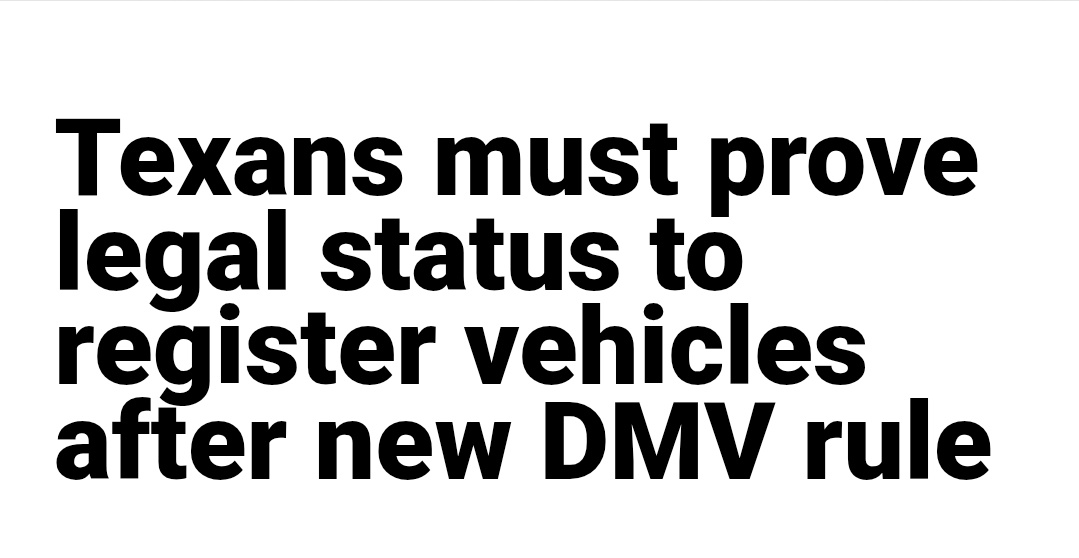 SafiaSyed432's tweet photo. #TexasDMV
#TexasLaw
#VehicleRegistration
امریکی ریاست ٹیکساس میں
گاڑیوں کی رجسٹریشن کے لیے اب قانونی حیثیت کا ثبوت فراہم کرنا لازمی-----
ٹیکساس کے محکمہ موٹر وہیکل (TxDMV) نے ایک نئی پالیسی نافذ کی ہے جس کے تحت گاڑیوں کی رجسٹریشن یا ٹائٹل کے حصول کے لیے Legal Status کا ثبوت فراہم کرنا ضروری ہوگا۔
اس مقصد کے لیے امریکی پاسپورٹ، گرین کارڈ، یا دیگر دستاویزات پیش کرنا ہونگی۔
محکمے کے مطابق اس اقدام کا مقصد دھوکہ دہی کو روکنا اور ریاستی قوانین پر سختی سے عمل درآمد کروانا ہے۔
وہ افراد جن کے پاس قانونی قیام کی دستاویزات نہیں ہیں، انہیں اب اپنی گاڑیوں کی رجسٹریشن کی تجدید یا نئی گاڑی کی خریداری میں مشکلات کا سامنا کرنا پڑ سکتا ہے۔