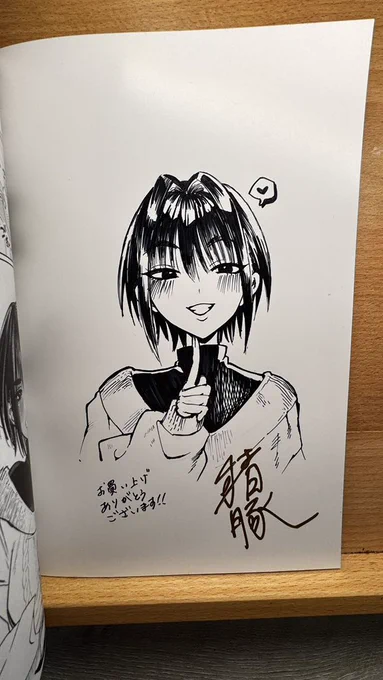 サイン本完成した〜!!
遅くなって本当にごめんなさい😭
イラスト頑張りました😭

折り目付けないで描くの死ぬほど描きにくかった…… 