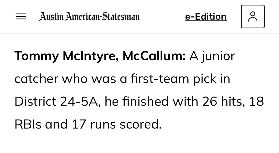 McCallum Baseball tweet media