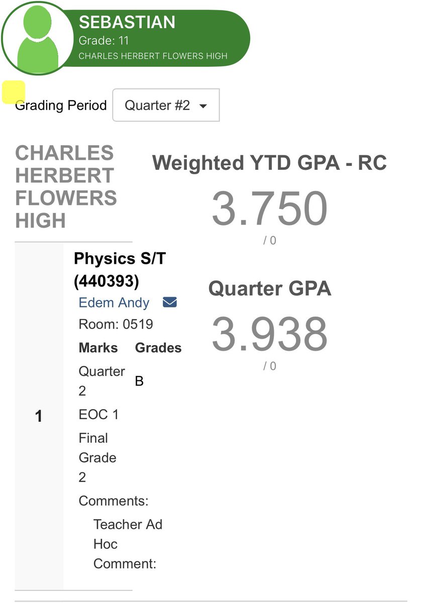 Glad to have achieved a 3.9 GPA for the quarter! <a href="/DaemonDameon/">Coach Peezy</a> <a href="/salisjackson31/">Coach Mello</a> <a href="/Coach_DGraham/">Coach D. Graham</a> <a href="/CoachDreCHF/">Coach Dre Brooks Jr.</a> <a href="/adamgorney/">Adam Gorney</a> <a href="/ChadSimmons_/">ChadSimmons</a> <a href="/GregSmithRivals/">Greg Smith</a> <a href="/GregBiggins/">Greg Biggins</a> <a href="/CoachTMcCormick/">Tanner McCormick</a> <a href="/BrianDohn247/">BrianDohn247</a> <a href="/EdOBrienCFB/">EdOBrienCFB</a>