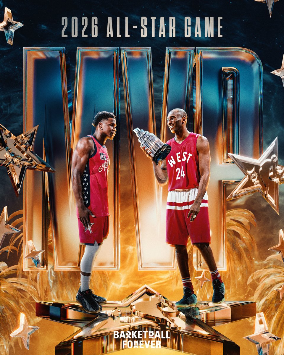 bballforever_'s tweet photo. Anthony Edwards is the 2026 Kobe Bryant All-Star MVP 🏆🔥

🌟32 PTS
🌟9 REB
🌟3 AST https://t.co/TxBSqHPsBz