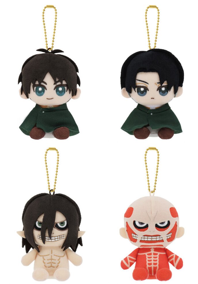 プレミアムバンダイで販売開始！

Chibiぬいおすわりマスコット　
・エレン・イェーガー
・リヴァイ
・エレン巨人
・超大型巨人

j-hobby.net/?catego=45&nen…