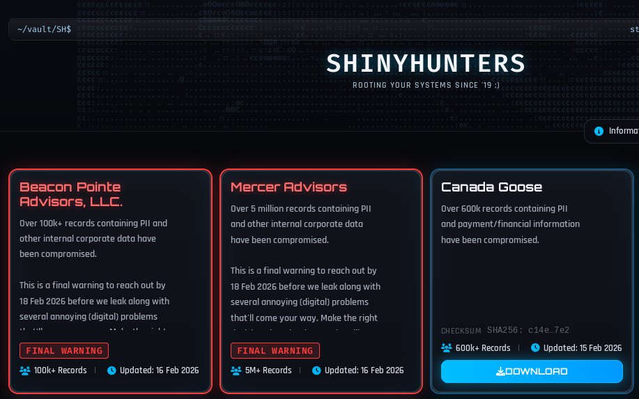 SLSH is now warning Beacon Pointe Advisors and Mercer Advisors on their download site. Is this the first warning on their new DLS?