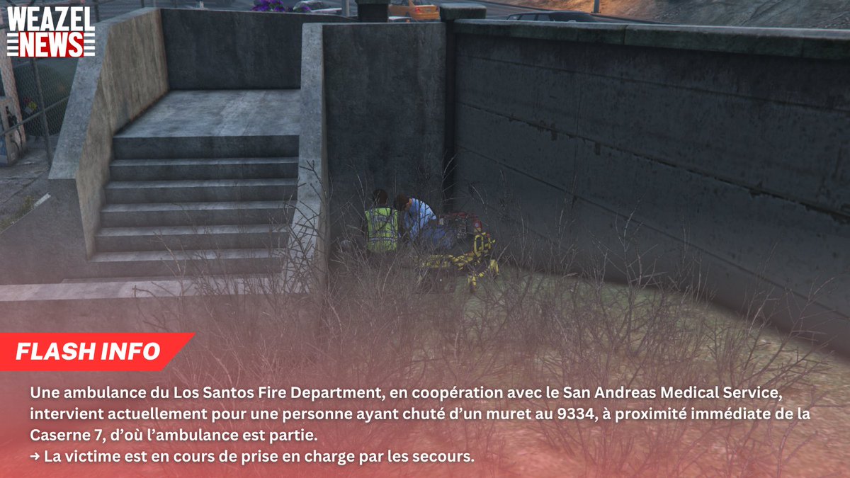 WZN_SA's tweet image. 🚨 FLASH INFO - Secteur Caserne 7

#LSFD #SAMS #InterventionSA #SecoursSA #UrgenceSA #SanAndreas #LosSantos #WeazelNews #SADoJ #SADoJRP