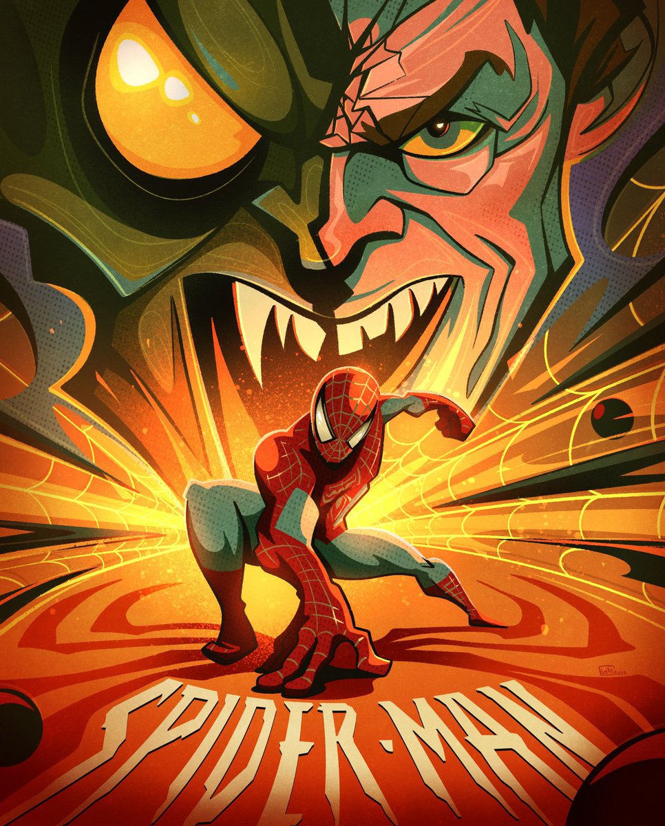 SpidermanNotes's tweet photo. Sam Raimi Spider-Man Movie Posters 
All artwork by @Lyle_Cruse https://t.co/7NDWzNiKtv