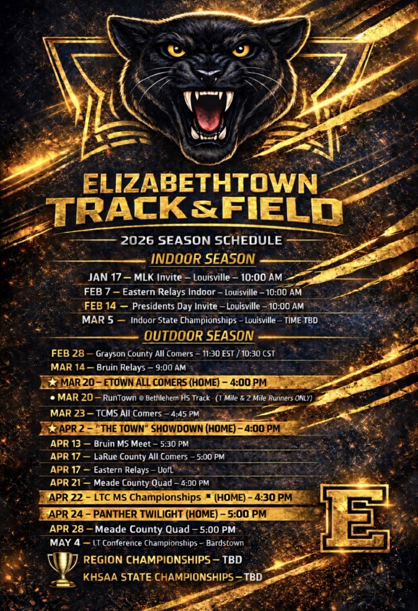 EtownTF's tweet photo. 2026 Schedule for The Panthers! #GoBigE https://t.co/Y2JVYvszDg