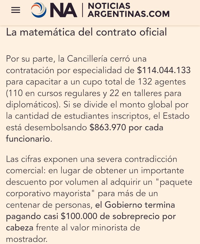 Sigue el escándalo de Sturzenegger y los cursos de inglés de su esposa en Cancillería.
Noticias Argentinas corroboró que los aranceles tienen graves sobreprecios.
Milei y Quirno están tratando de contener otro escándalo libertario.
La casta avanza.