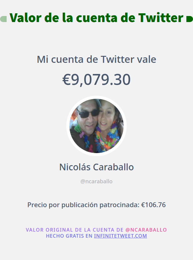 ncaraballo's tweet photo. Mi valor en Twitter es de: €9,079.30

➡️ https://t.co/Pbw8oGDhuq https://t.co/9vJylKsBBz