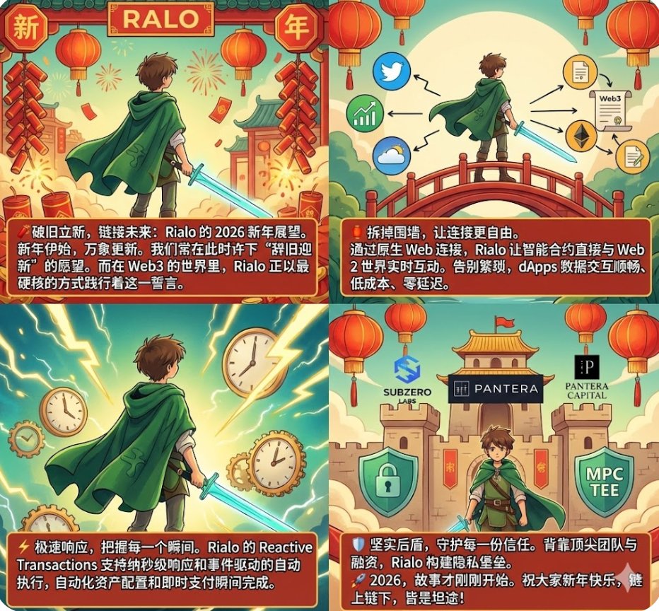 🧨 破旧立新，链接未来：Rialo 的 2026 新年展望

新年伊始，万象更新

我们常在此时许下“辞旧迎新”的愿望

而在 Web3 的世界里
Rialo 正以最硬核的方式践行着这一誓言

如果说过去的一年我们还在 Web2 与 Web3 的割裂中艰难探索，那么 Rialo