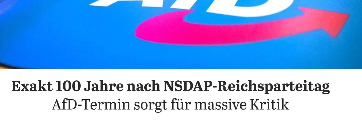 Liebe Freunde, etwas Schlimmes ist passiert. Es ist historisch einmalig, dass eine Partei einen Parteitag praktisch an einem Jahrestag eines NSDAP-Parteitages abhält. Die AfD tut das. Ein absoluter Tabubruch...oder?

Die CSU hat am 10./11. September 2021 in Nürnberg ihren