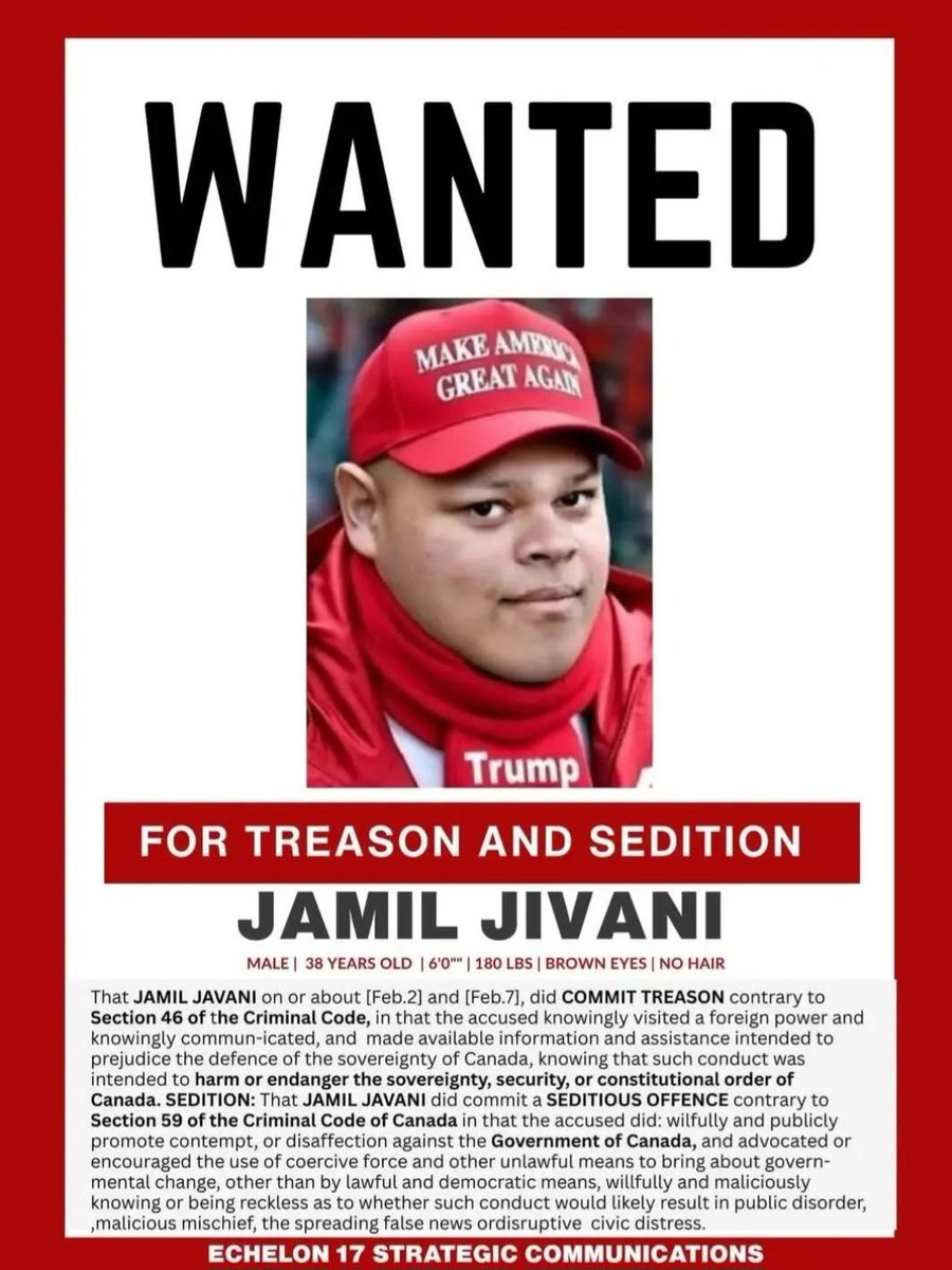 I hope this comes about you traitorous jibroni. Move to the usa- no one in Canada wants you here.  <a href="/jamiljivani/">Jamil Jivani</a>