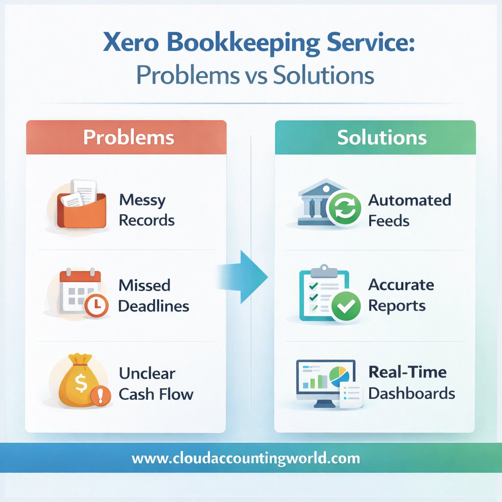 cloudaccgworld's tweet image. Common bookkeeping problems:

Manual errors.
Late reports.
Unclear numbers.
Xero solutions:
Automation.
Accurate reconciliation.
Real-time visibility.

Structured workflows in Xero turn bookkeeping into a financial control system.

#Xero #Bookkeeping #CloudFinance #SmallBusiness